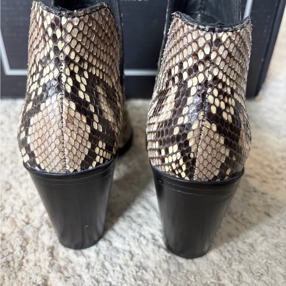 Lucchese Vamp Python Ankle Boots 7M - image 3